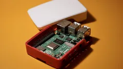 Raspberry Pi 4 Model B with official red and white case